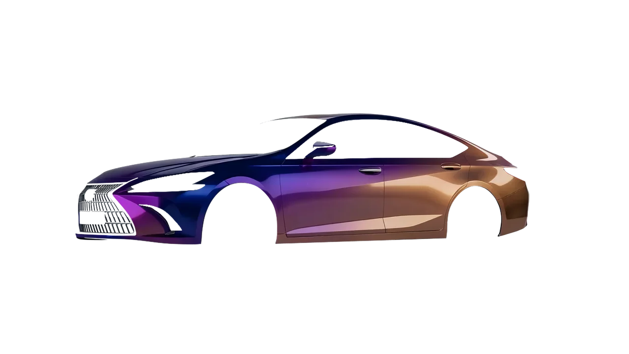Lexus ES 2022 wrapped in Gloss Flip Deep Space (3M GP278), front three-quarter view