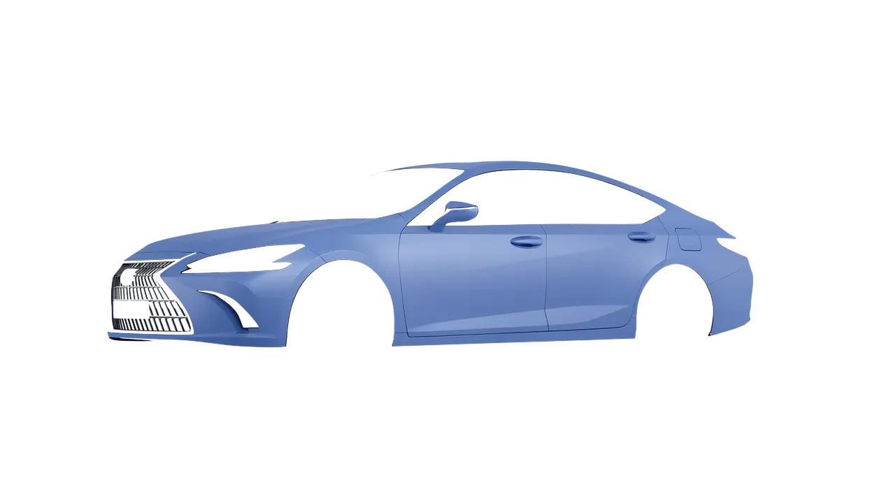 Lexus ES 2022 wrapped in Dreamline Blue (Avery Dennison SW900-616-O), front three-quarter view