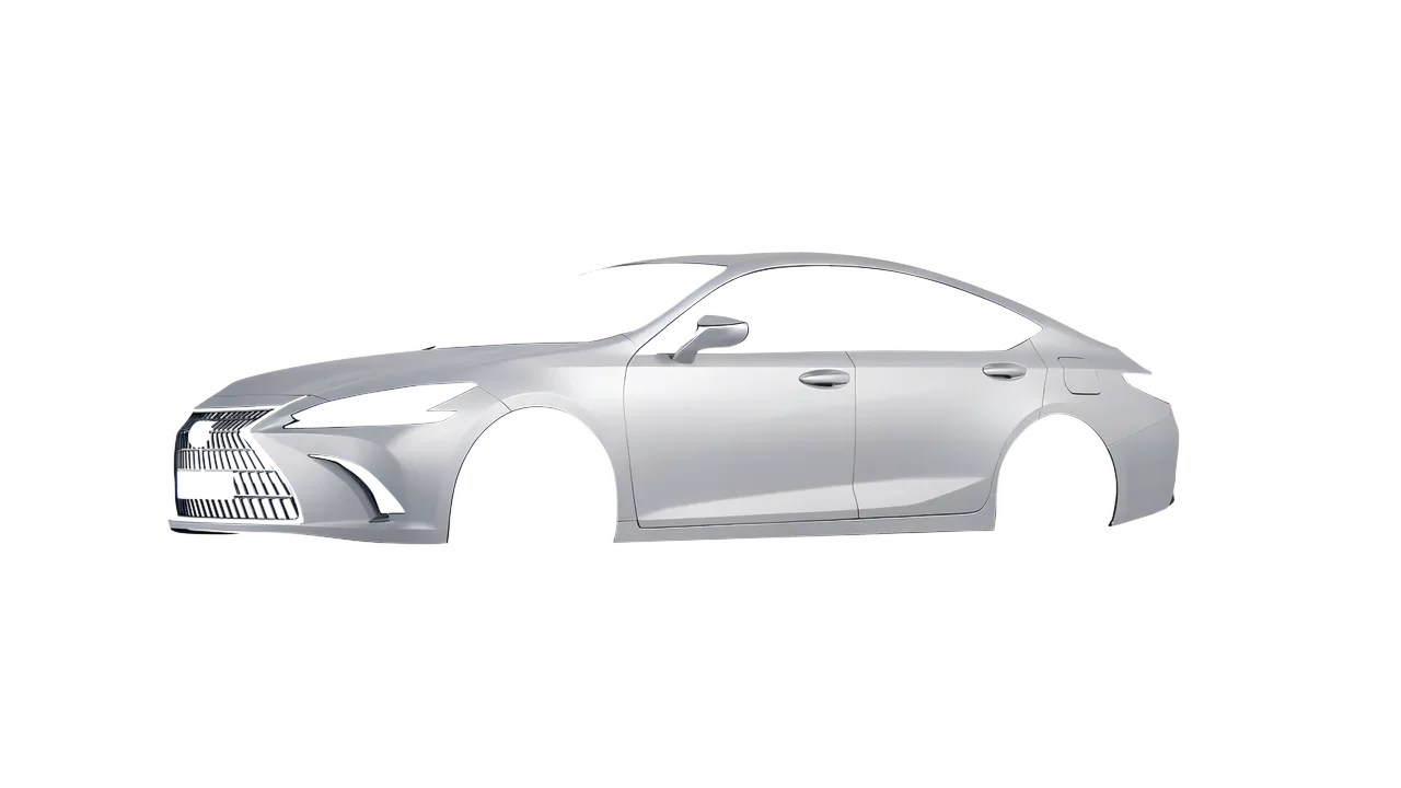 Lexus ES 2022 wrapped in Matte Silver (3M M21), front three-quarter view