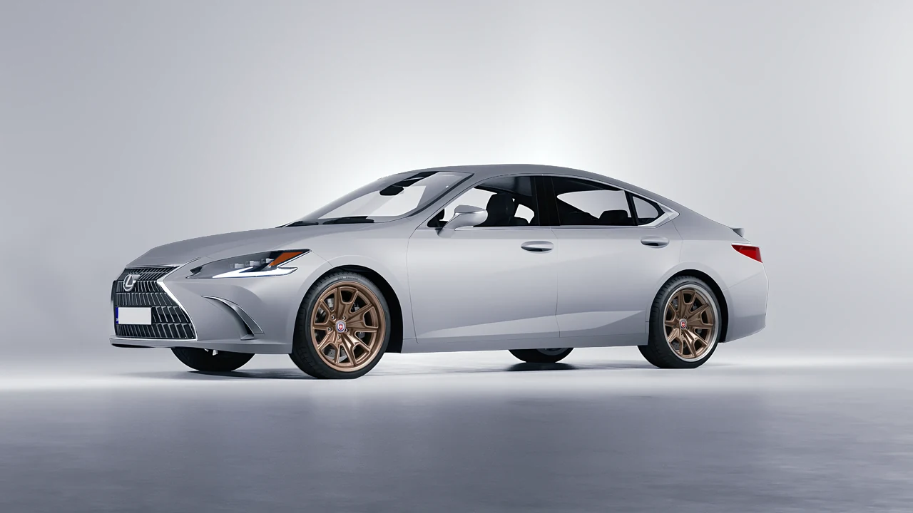 Lexus ES 2022 on HRE Performance Wheels 427 forged wheels, front three-quarter view
