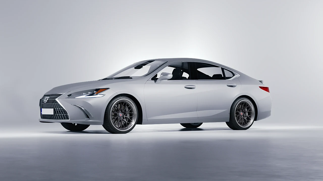 Lexus ES 2022 on HRE Performance Wheels 520 forged wheels, front three-quarter view