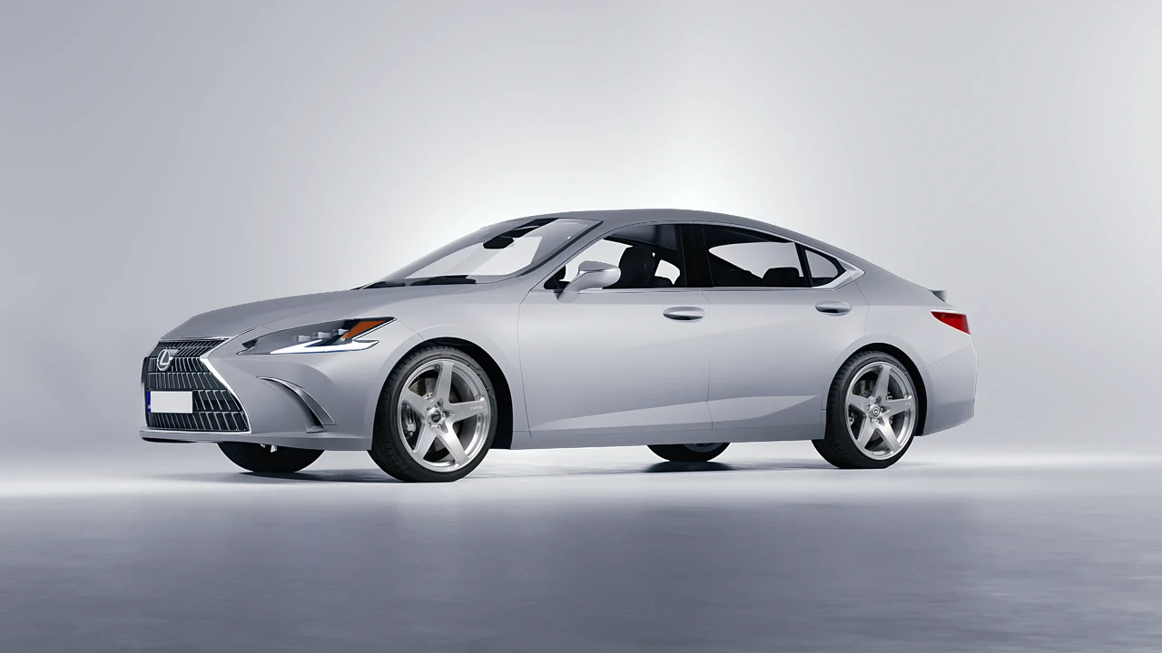 Lexus ES 2022 on HRE Performance Wheels 527M forged wheels, front three-quarter view