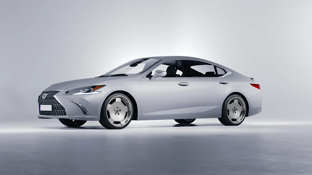 Lexus ES 2022 on HRE Performance Wheels 544C forged wheels, front three-quarter view