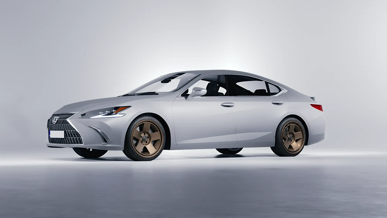 Lexus ES 2022 on HRE Performance Wheels 555-GTM forged wheels, front three-quarter view