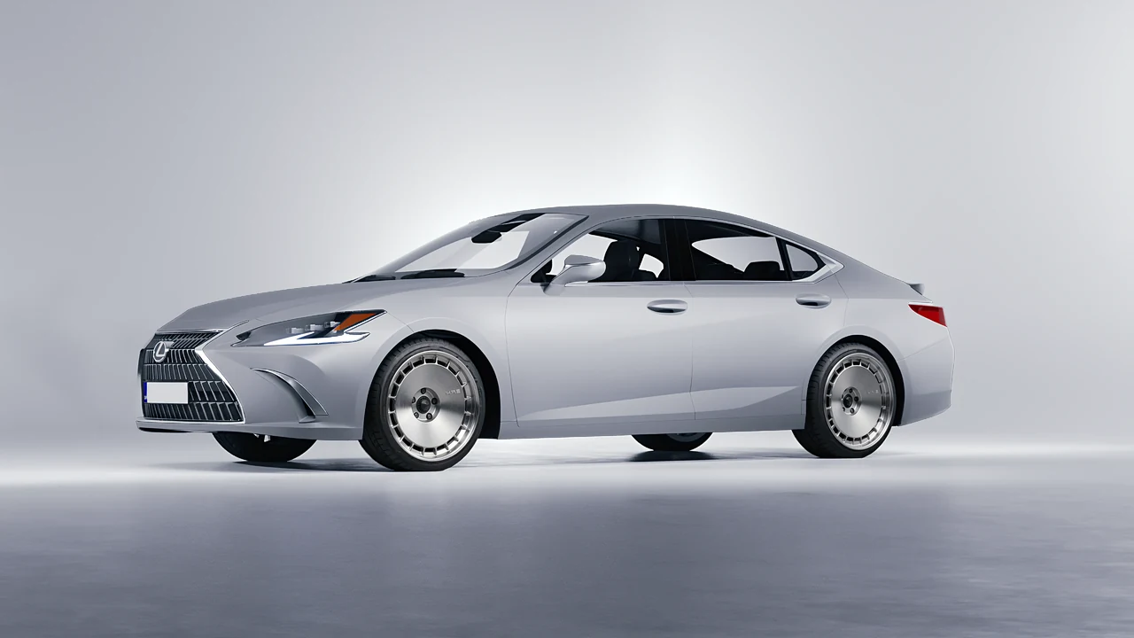 Lexus ES 2022 on HRE Performance Wheels 935 forged wheels, front three-quarter view