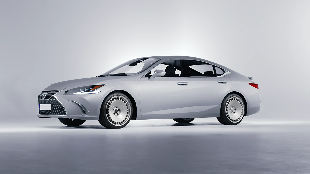 Lexus ES 2022 on HRE Performance Wheels 935M forged wheels, front three-quarter view