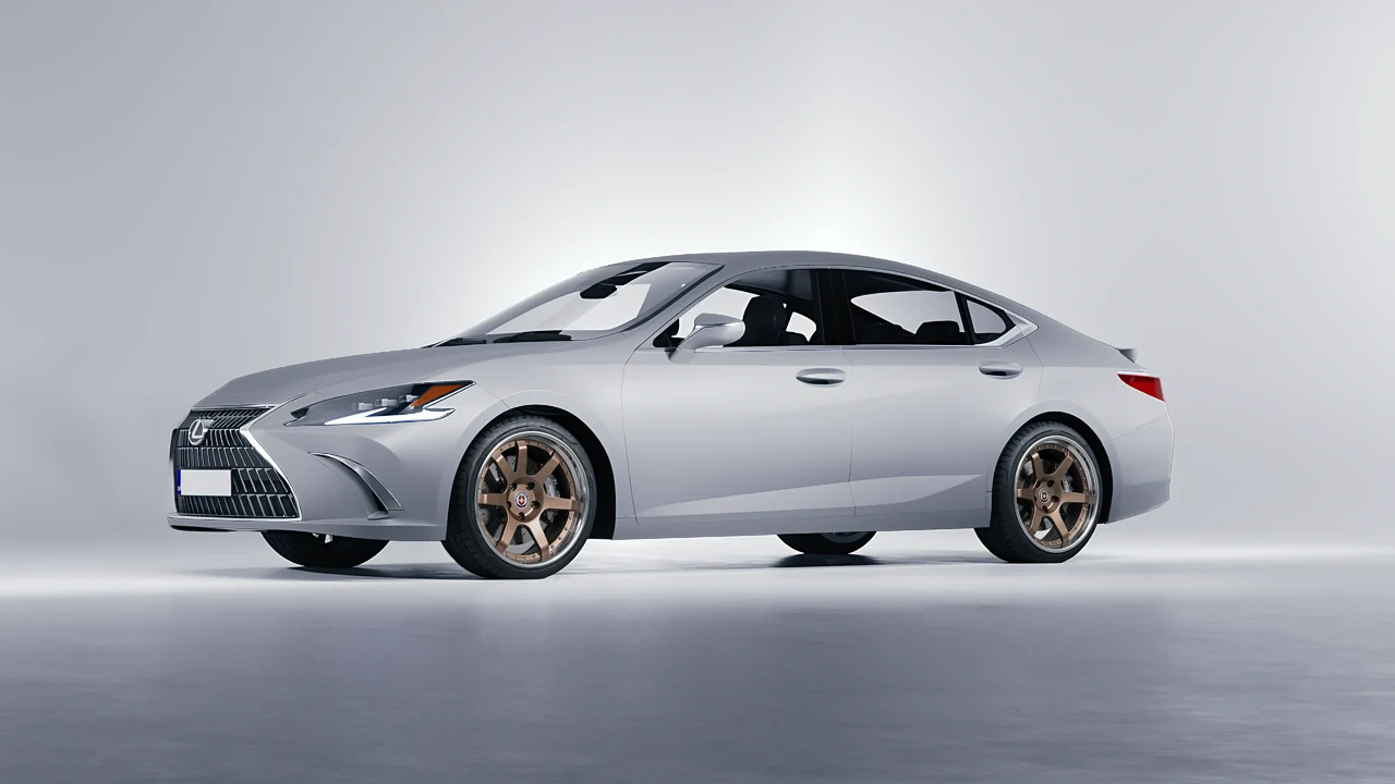 Lexus ES 2022 on HRE Performance Wheels C106 forged wheels, front three-quarter view