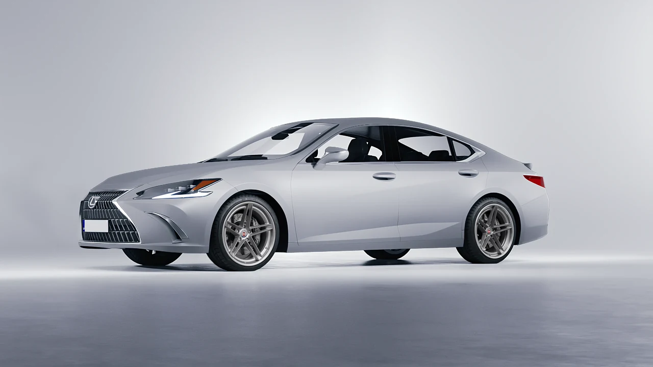 Lexus ES 2022 on HRE Performance Wheels G-Code forged wheels, front three-quarter view