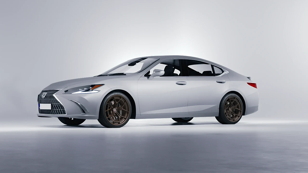 Lexus ES 2022 on HRE Performance Wheels P301 forged wheels, front three-quarter view