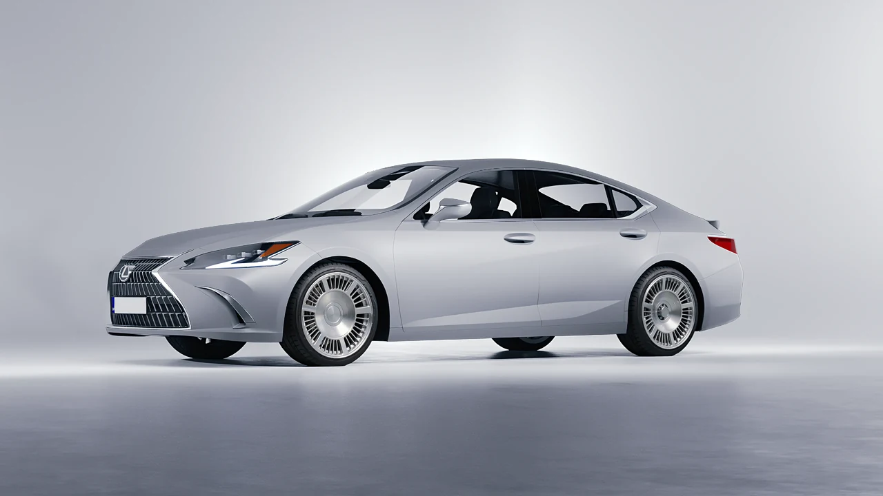 Lexus ES 2022 on RDB LA Masterpiece forged wheels, front three-quarter view