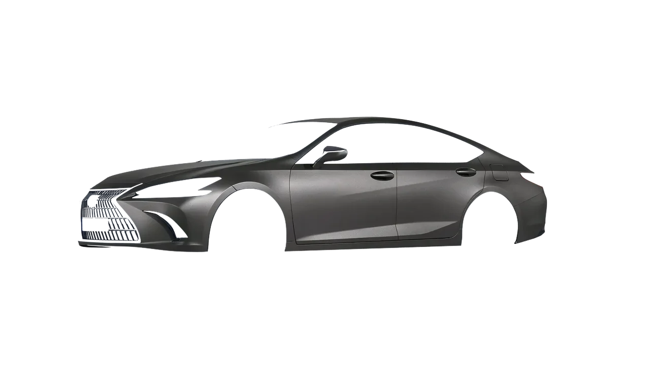 Lexus ES 2022 wrapped in Black Rock Grey (Avery Dennison SW900-823-M), front three-quarter view