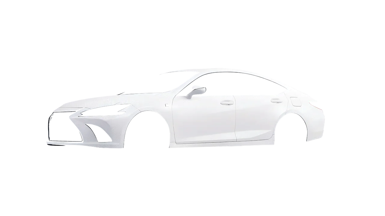 Lexus ES F Sport 2022 wrapped in Carbon Fiber White (Avery Dennison SW900-115-X), front three-quarter view