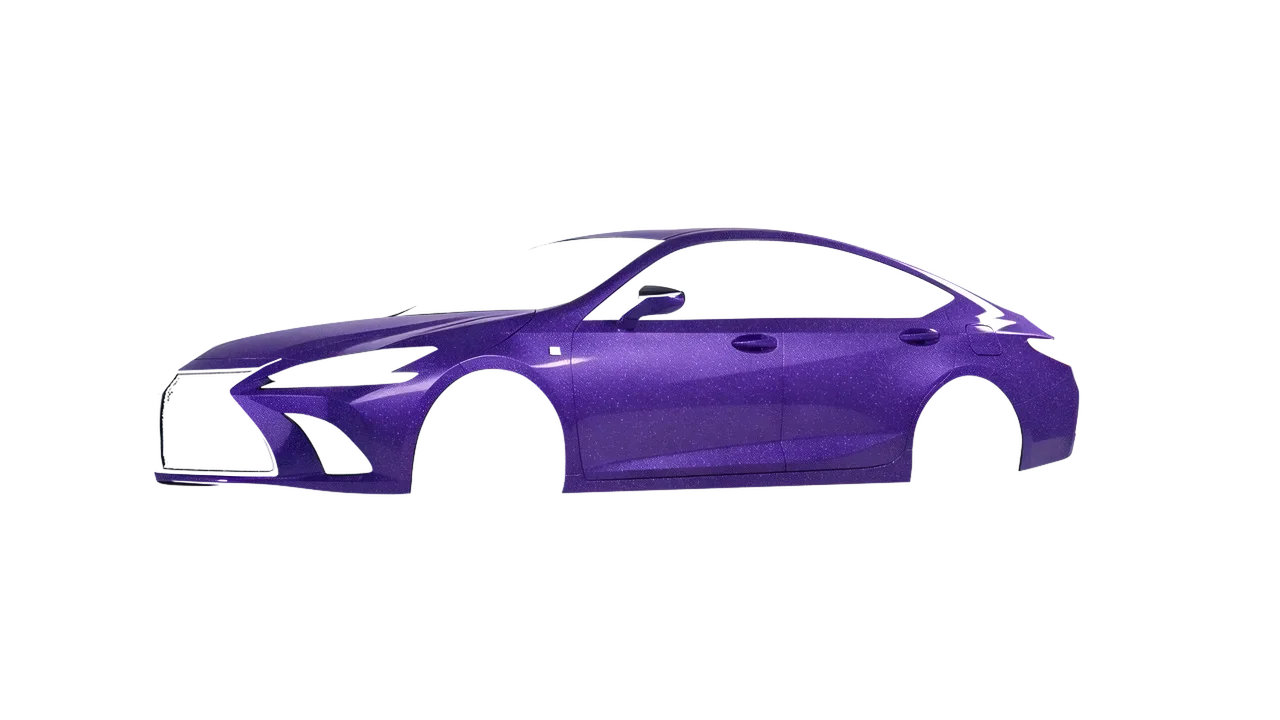 Lexus ES F Sport 2022 wrapped in Purple (Avery Dennison SW900-587-D), front three-quarter view