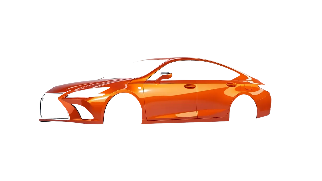 Lexus ES F Sport 2022 wrapped in Fiery Orange (3M G364), front three-quarter view