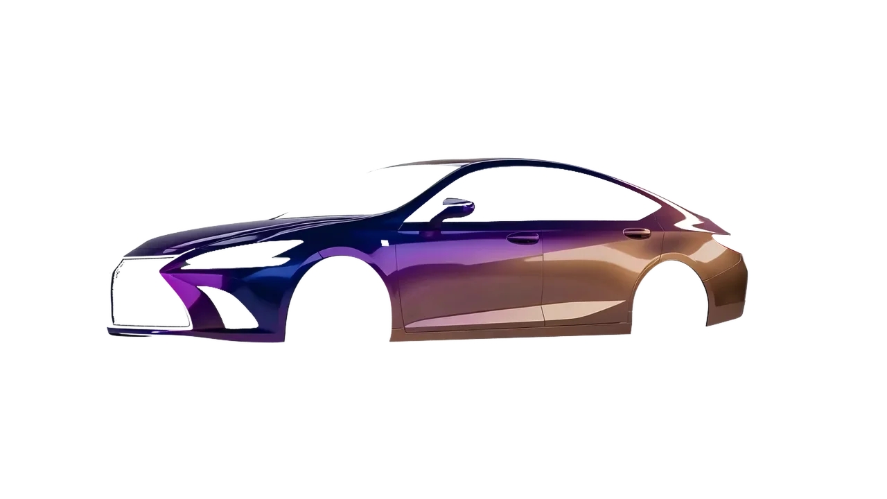 Lexus ES F Sport 2022 wrapped in Gloss Flip Deep Space (3M GP278), front three-quarter view