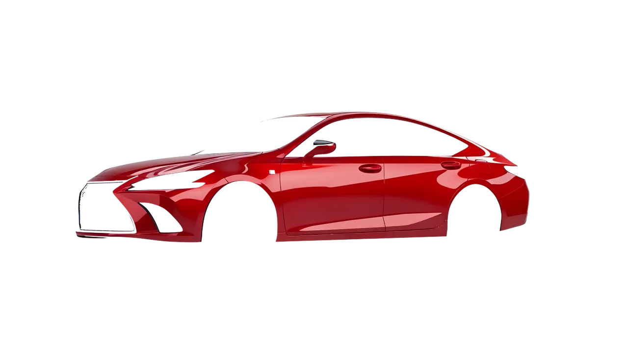 Lexus ES F Sport 2022 wrapped in Hot Rod Red (3M G13), front three-quarter view