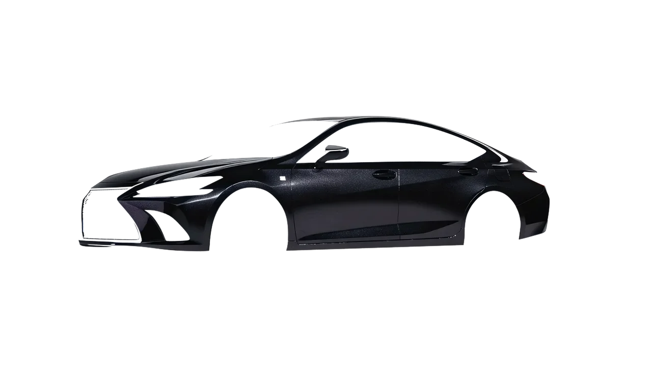 Lexus ES F Sport 2022 wrapped in Mystery Black (Avery Dennison SW900-184-M), front three-quarter view