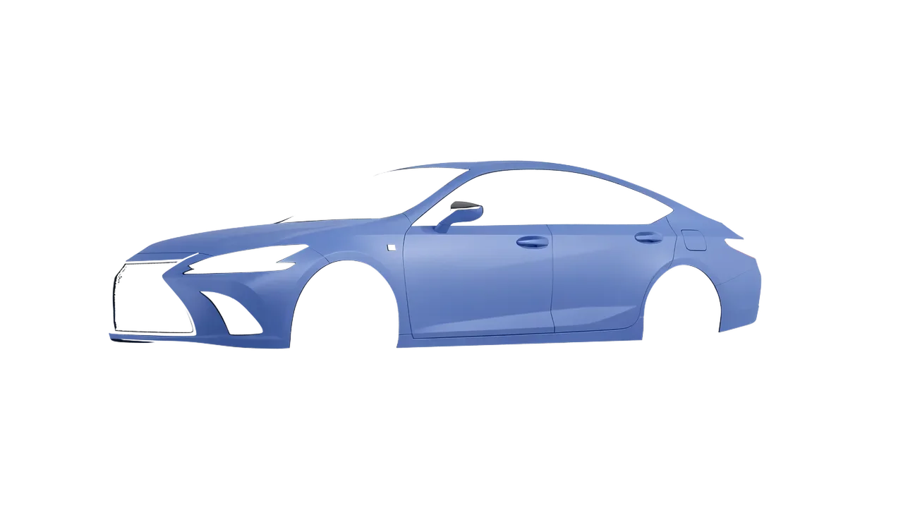 Lexus ES F Sport 2022 wrapped in Dreamline Blue (Avery Dennison SW900-616-O), front three-quarter view
