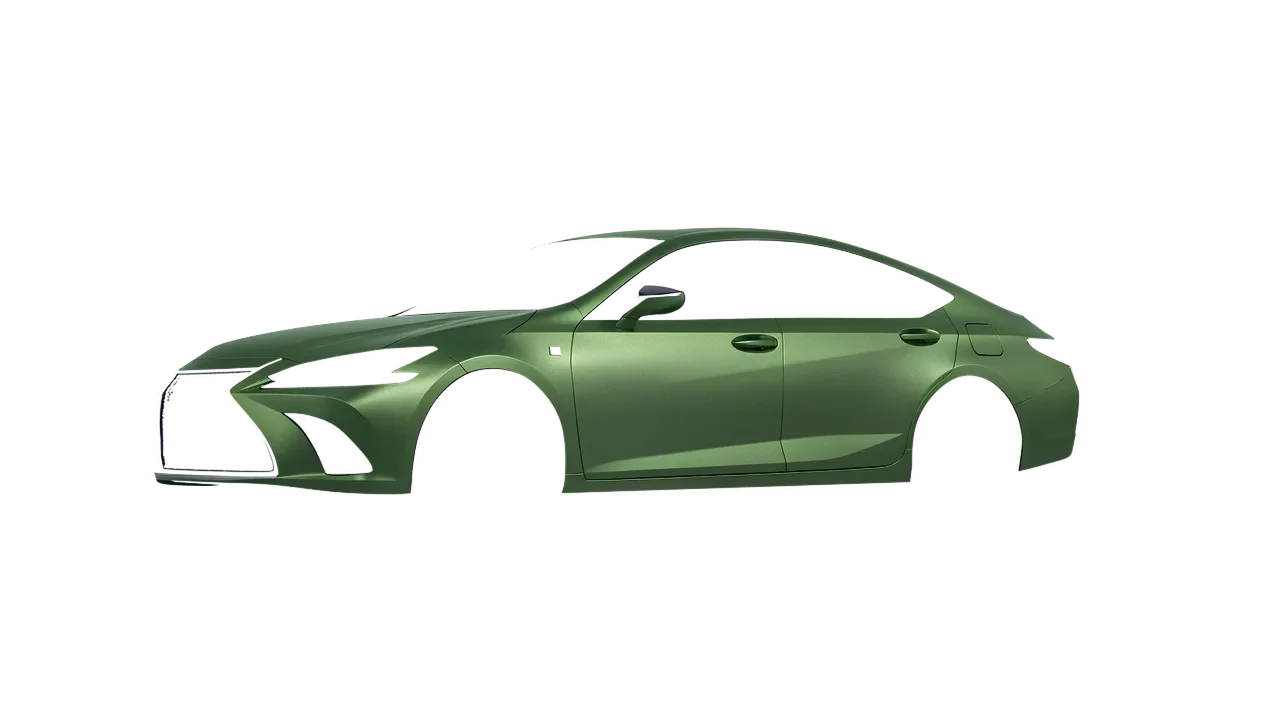 Lexus ES F Sport 2022 wrapped in Apple Green (Avery Dennison SW900-745-M), front three-quarter view