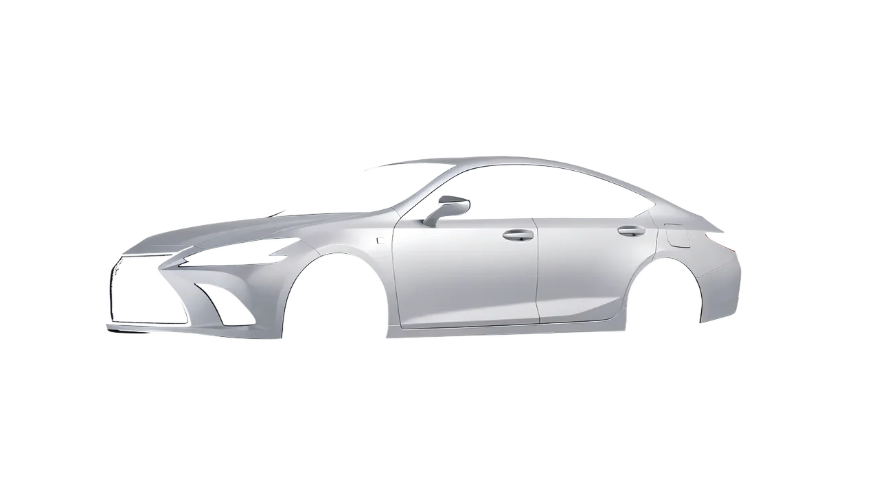 Lexus ES F Sport 2022 wrapped in Matte Silver (3M M21), front three-quarter view