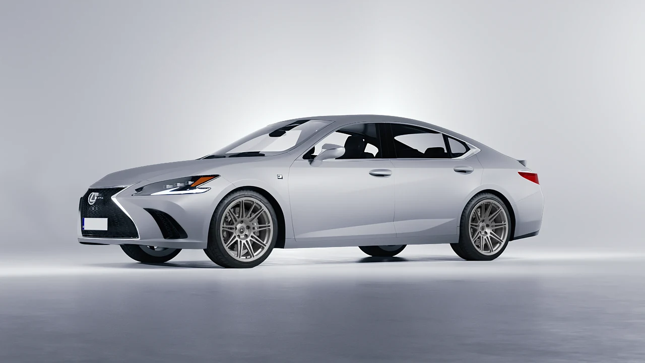 Lexus ES F Sport 2022 on HRE Performance Wheels 301M forged wheels, front three-quarter view