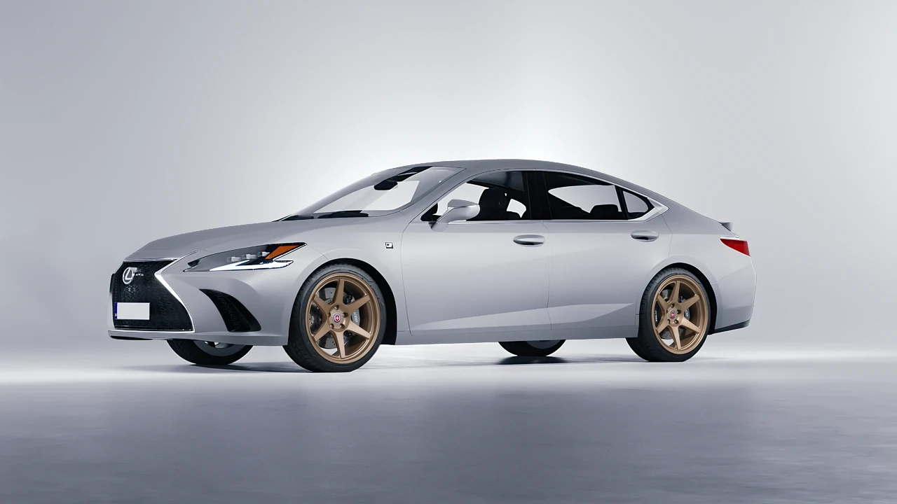 Lexus ES F Sport 2022 on HRE Performance Wheels 306-GTS forged wheels, front three-quarter view