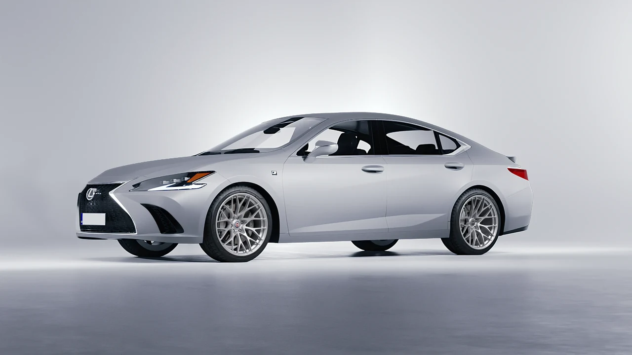 Lexus ES F Sport 2022 on HRE Performance Wheels 520M forged wheels, front three-quarter view