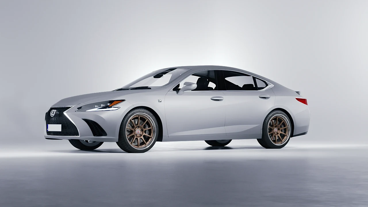Lexus ES F Sport 2022 on HRE Performance Wheels C103 forged wheels, front three-quarter view