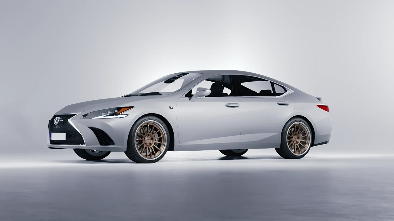 Lexus ES F Sport 2022 on HRE Performance Wheels C109 forged wheels, front three-quarter view