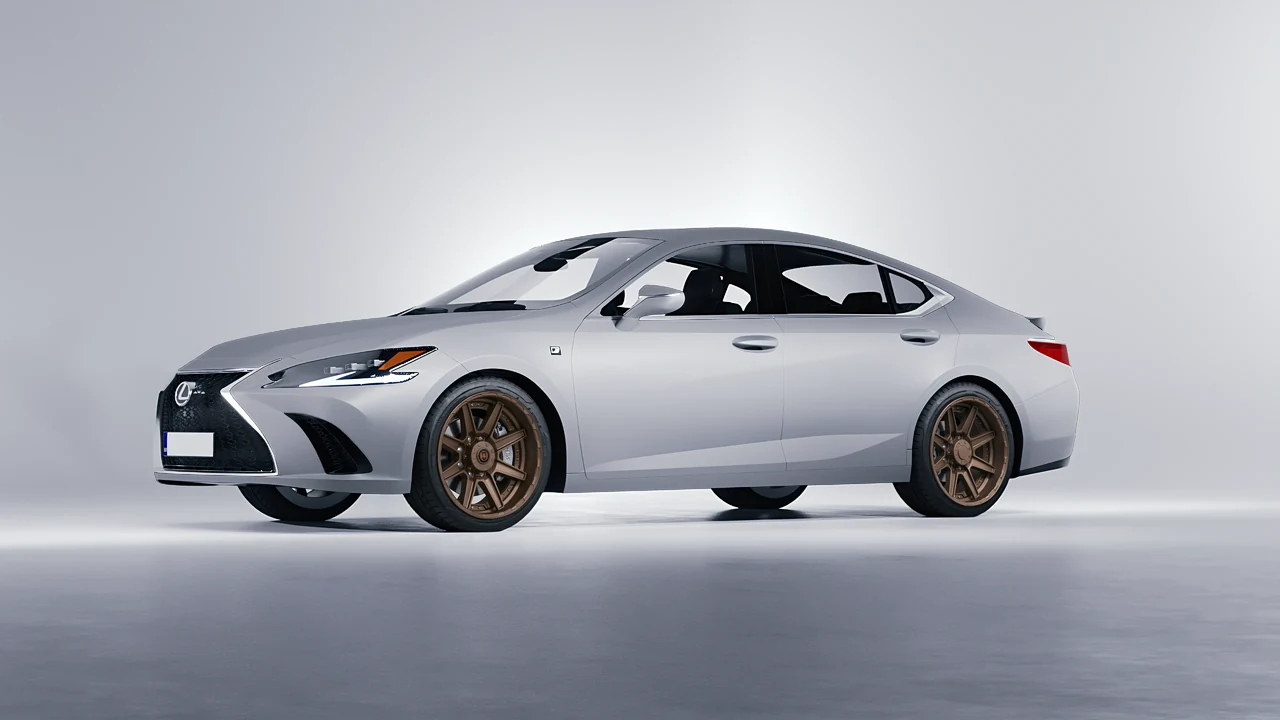 Lexus ES F Sport 2022 on HRE Performance Wheels HD188 forged wheels, front three-quarter view