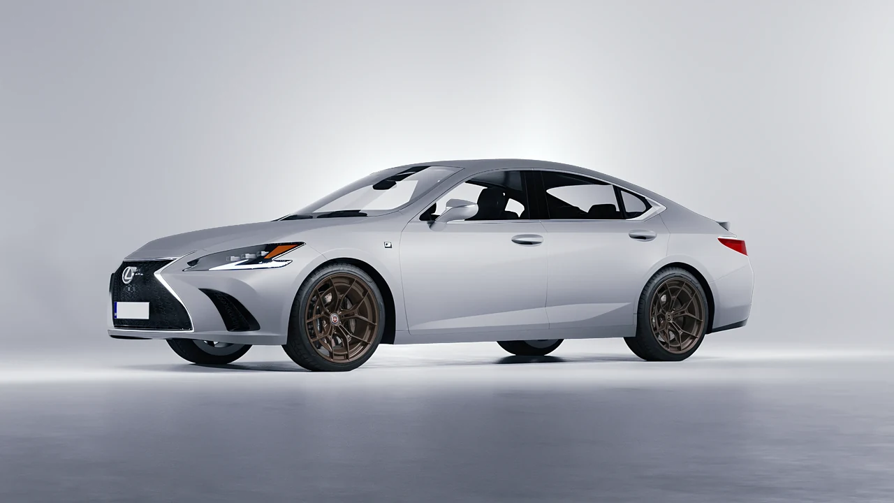 Lexus ES F Sport 2022 on HRE Performance Wheels P301 forged wheels, front three-quarter view