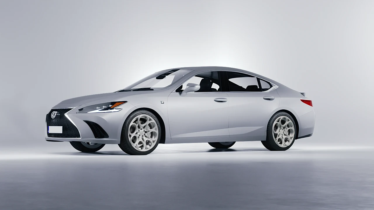 Lexus ES F Sport 2022 on RDB LA Revolver forged wheels, front three-quarter view