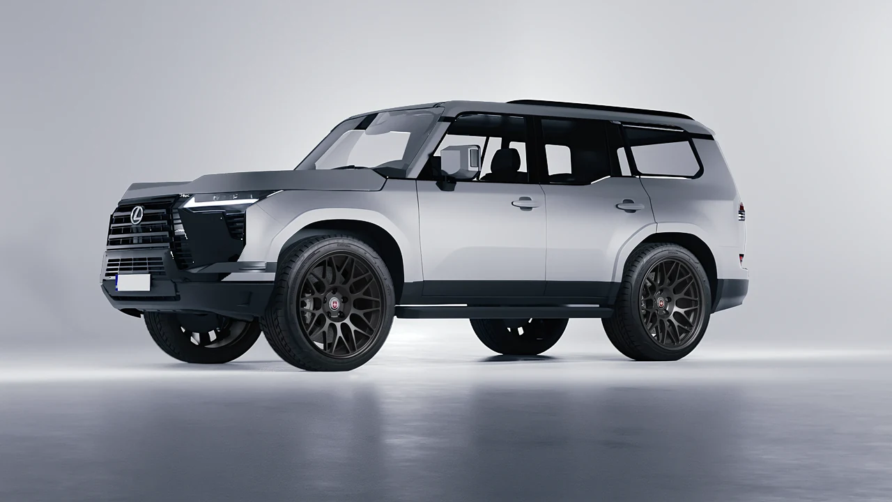 Lexus GX 2024 on HRE Performance Wheels 300-GT forged wheels, front three-quarter view