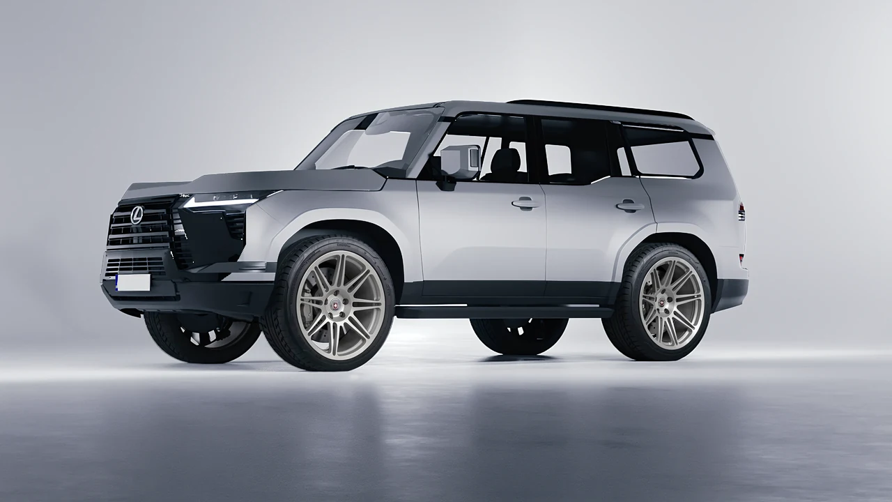 Lexus GX 2024 on HRE Performance Wheels 301M forged wheels, front three-quarter view