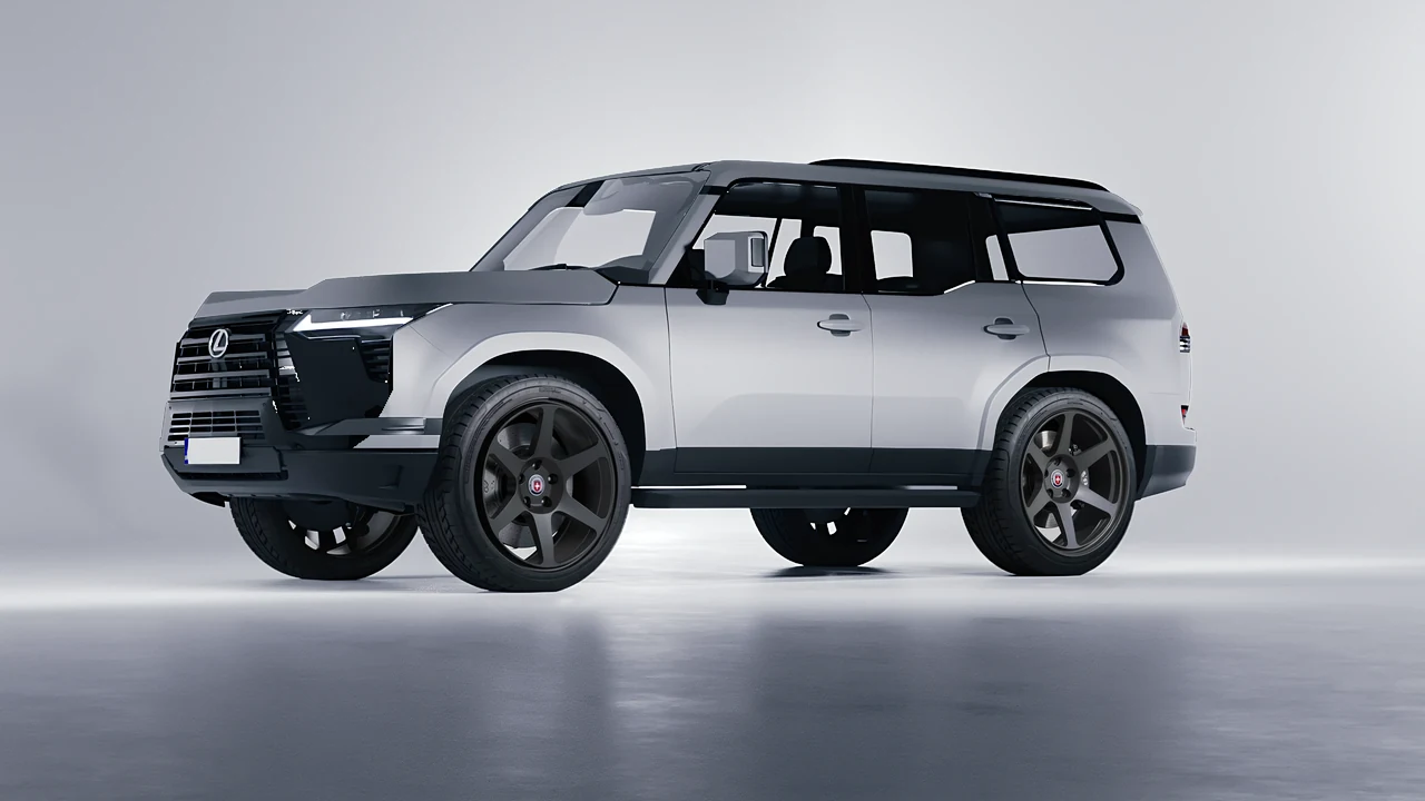 Lexus GX 2024 on HRE Performance Wheels 306-GT forged wheels, front three-quarter view