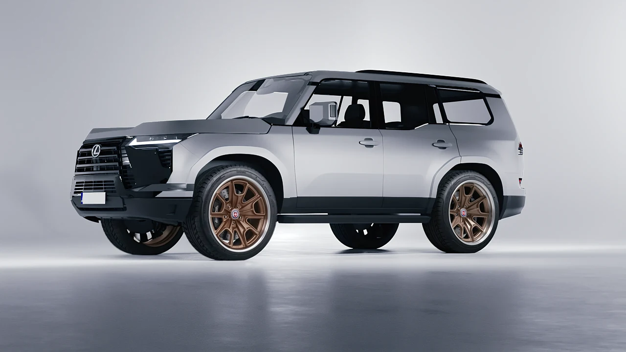 Lexus GX 2024 on HRE Performance Wheels 427 forged wheels, front three-quarter view