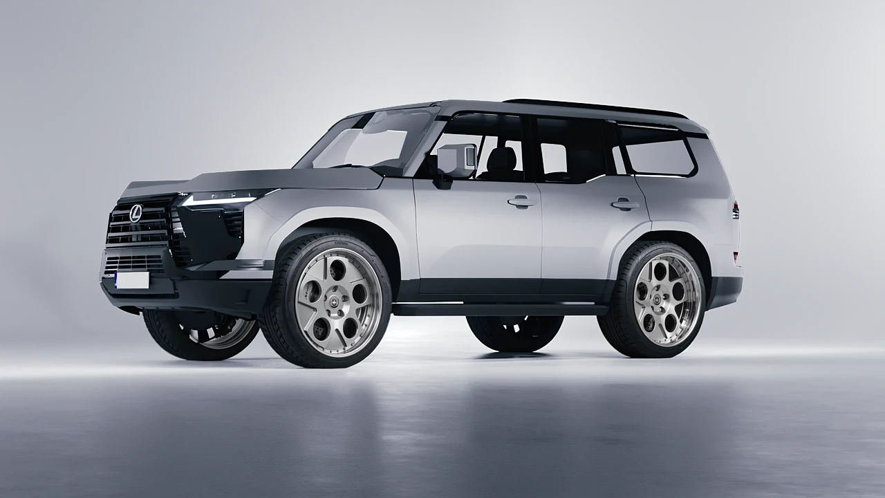 Lexus GX 2024 on HRE Performance Wheels 454 forged wheels, front three-quarter view