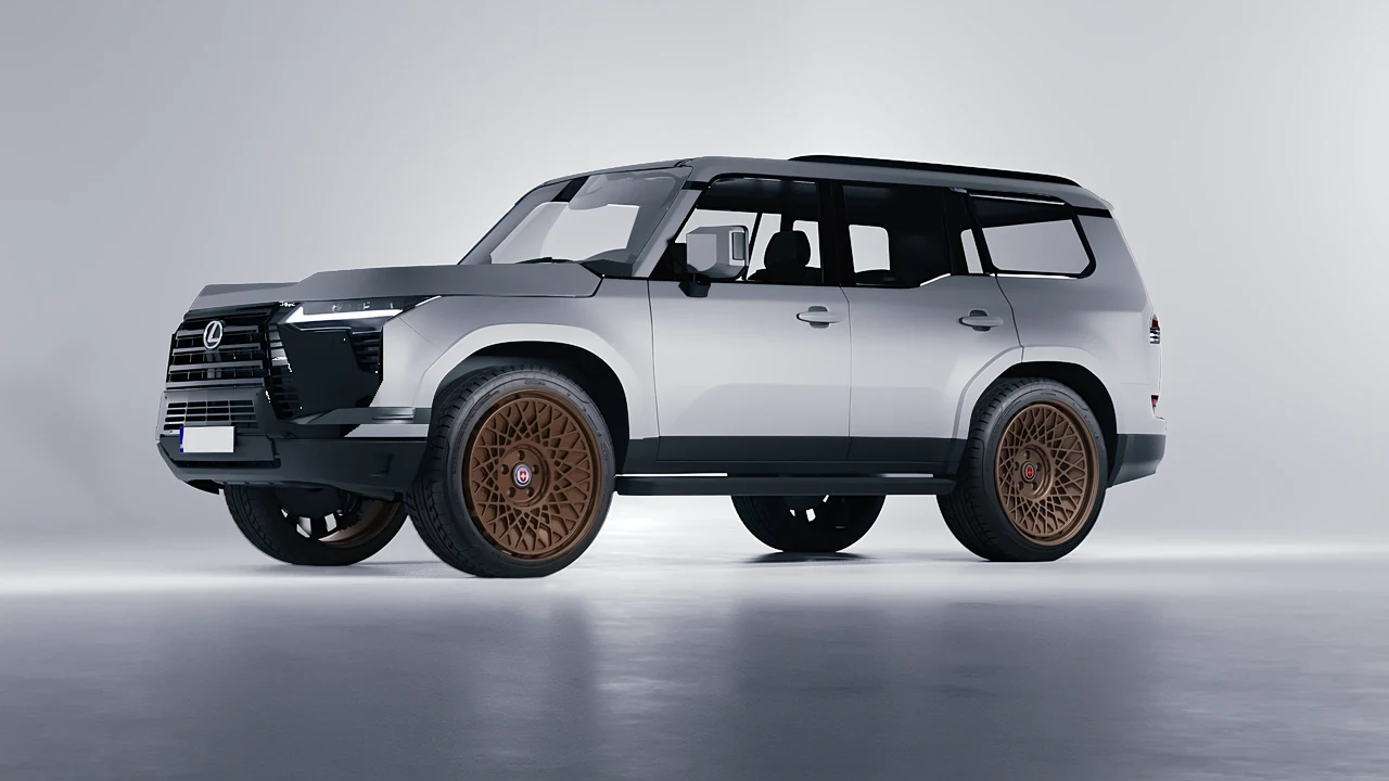 Lexus GX 2024 on HRE Performance Wheels 501-GTM forged wheels, front three-quarter view