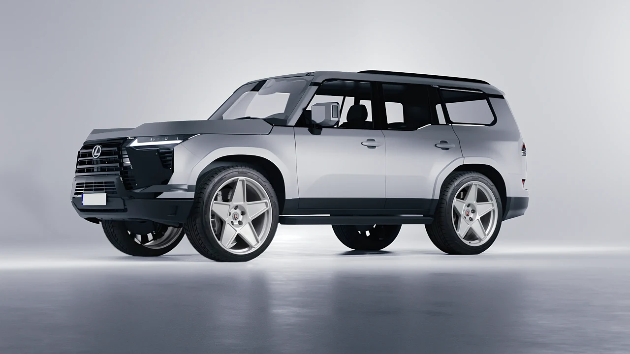 Lexus GX 2024 on HRE Performance Wheels 505M forged wheels, front three-quarter view