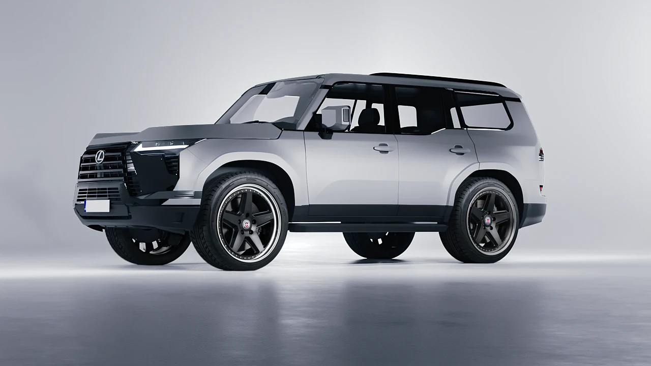 Lexus GX 2024 on HRE Performance Wheels 517 forged wheels, front three-quarter view