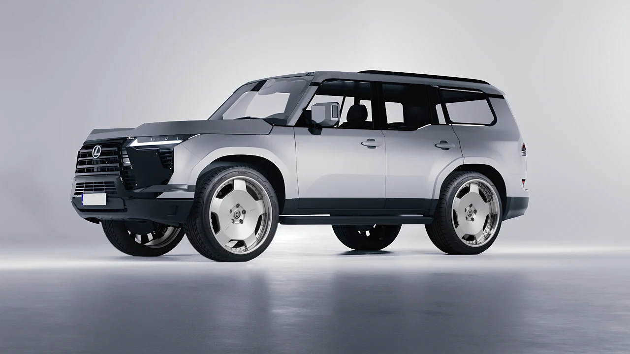 Lexus GX 2024 on HRE Performance Wheels 544C forged wheels, front three-quarter view