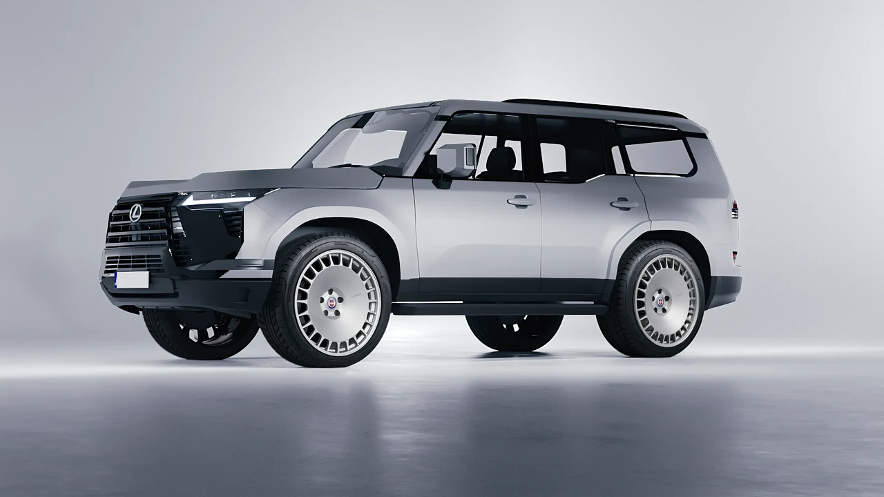 Lexus GX 2024 on HRE Performance Wheels 935M forged wheels, front three-quarter view