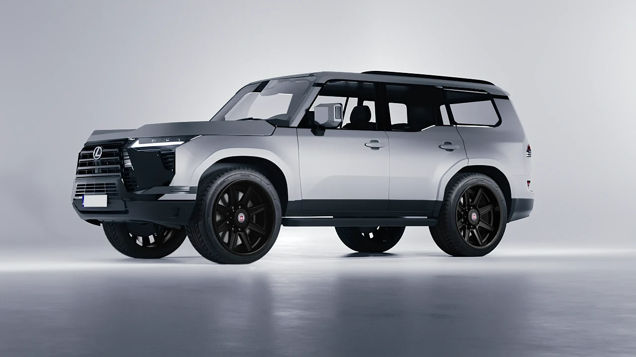 Lexus GX 2024 on HRE Performance Wheels HD188H forged wheels, front three-quarter view