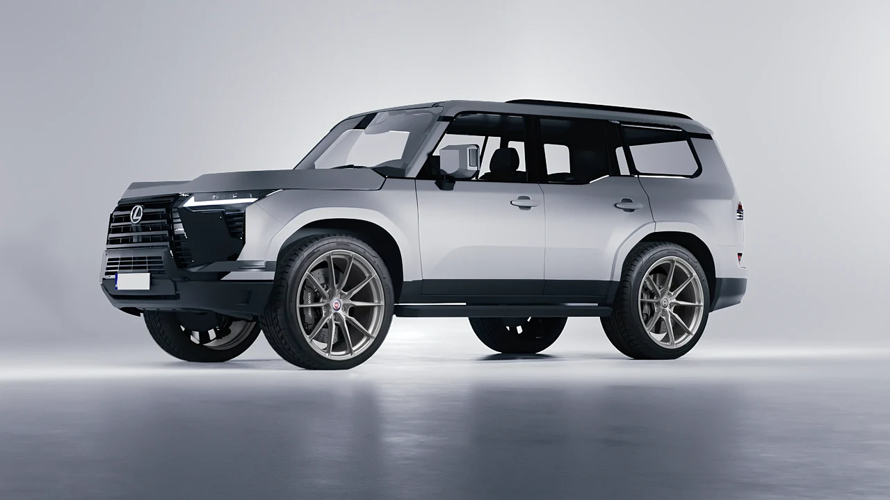 Lexus GX 2024 on HRE Performance Wheels P104SC forged wheels, front three-quarter view