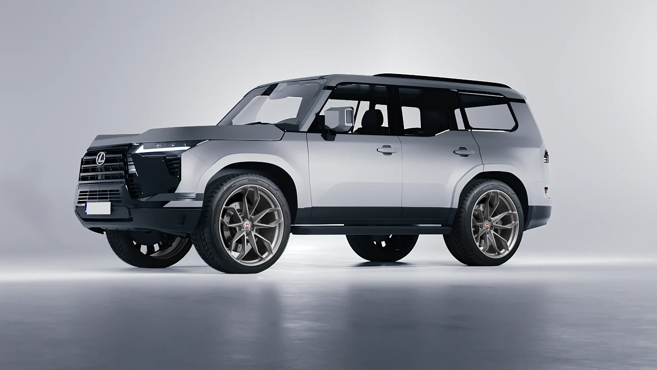 Lexus GX 2024 on HRE Performance Wheels P201 forged wheels, front three-quarter view