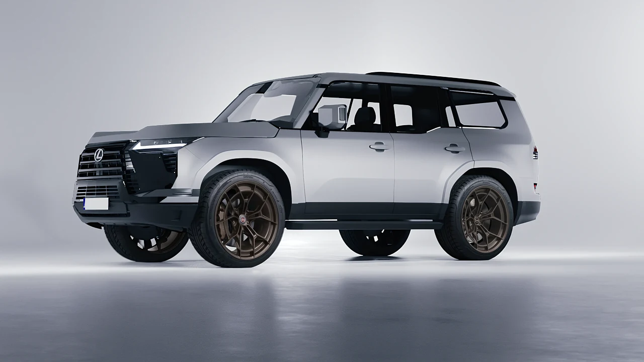 Lexus GX 2024 on HRE Performance Wheels P301 forged wheels, front three-quarter view