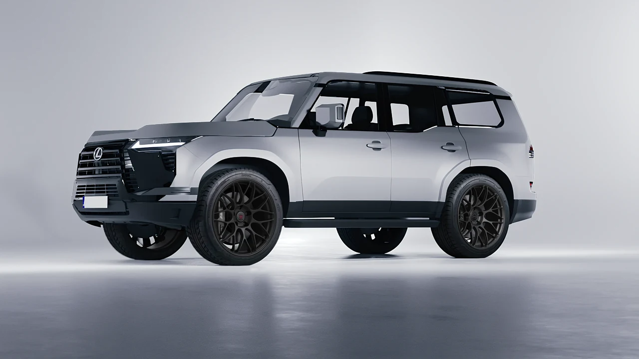 Lexus GX 2024 on HRE Performance Wheels RC100 forged wheels, front three-quarter view