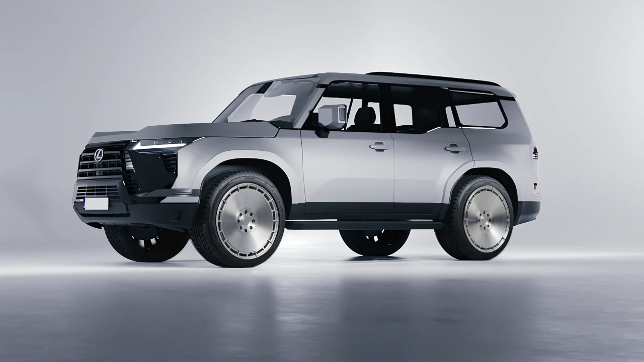 Lexus GX 2024 on RDB LA Zero forged wheels, front three-quarter view