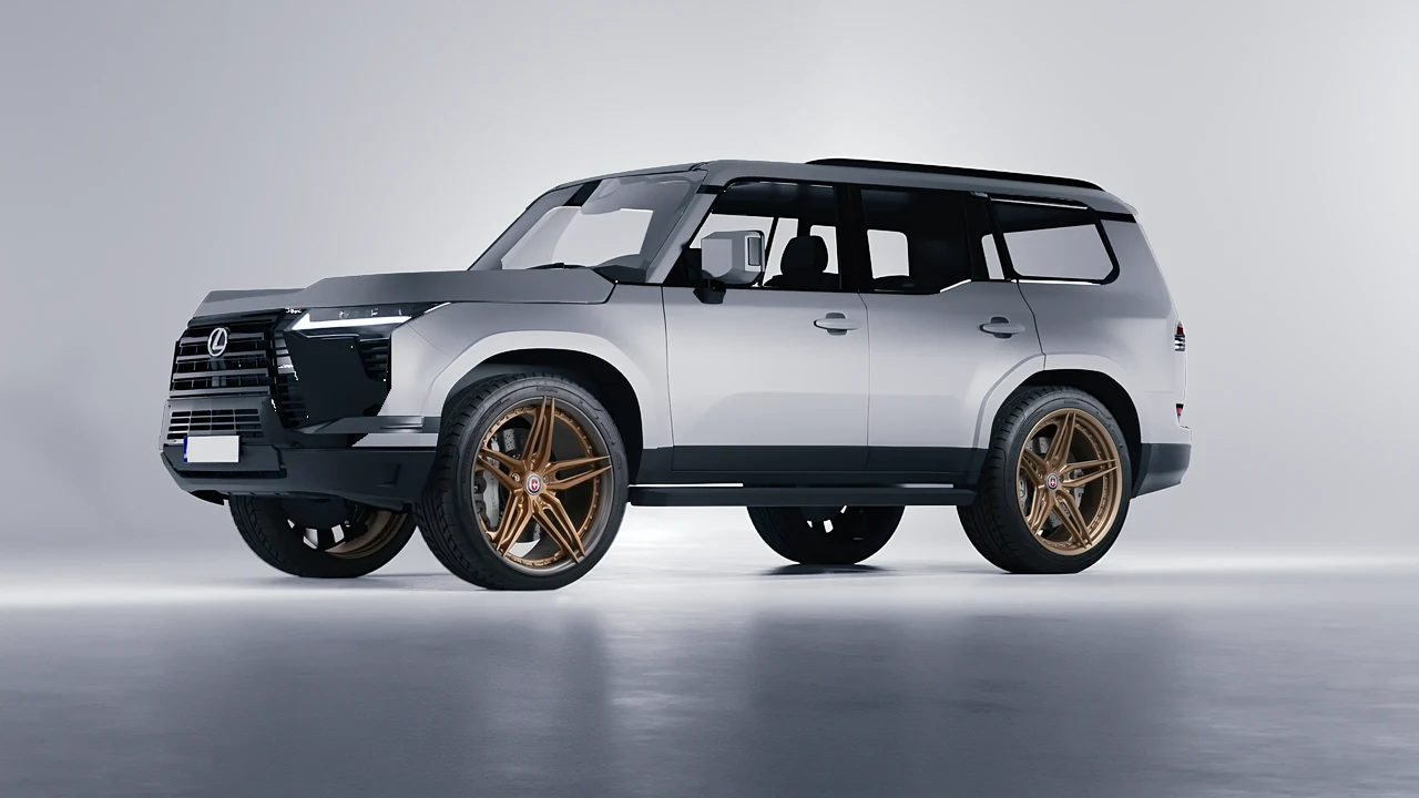 Lexus GX 2024 on HRE Performance Wheels S107SC forged wheels, front three-quarter view