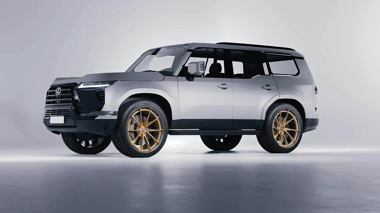 Lexus GX 2024 on HRE Performance Wheels S204H forged wheels, front three-quarter view